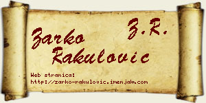 Žarko Rakulović vizit kartica